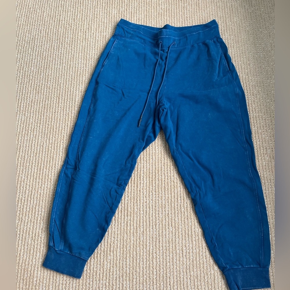 JoyLab Women's French Terry Acid Wash Joggers Pants Blue Opal Sweatpants SZ XL
